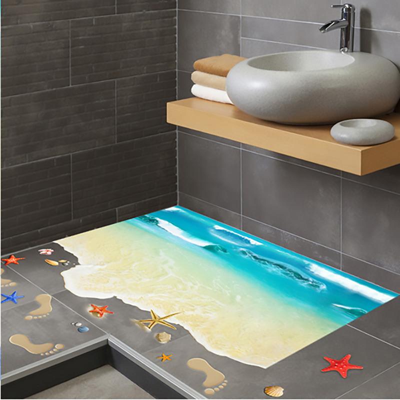 3D Abnehmbare Wandaufkleber für Kinder Strandthema Kinderzimmer Kindergarten Dekoration Sicher Wasserdichtes Vinyl Kunst