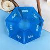 Portable 7-Day Octagonal Pill Case with Labeled Compartments