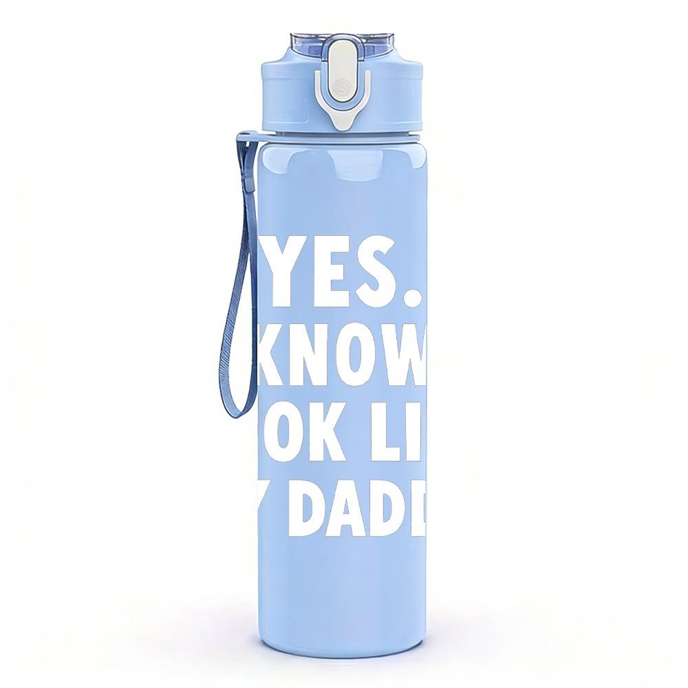 1PC I Know My Worth Quote 750ml Color Plastic Sports Water Bottle Leakproof Flip Straw Lid Suitable for Sports Office Home Use