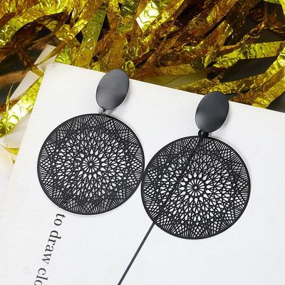 925 Silver Black Stud Earrings, Hepburn Style, Bold European & American Trend, Fashionable Dangle Design