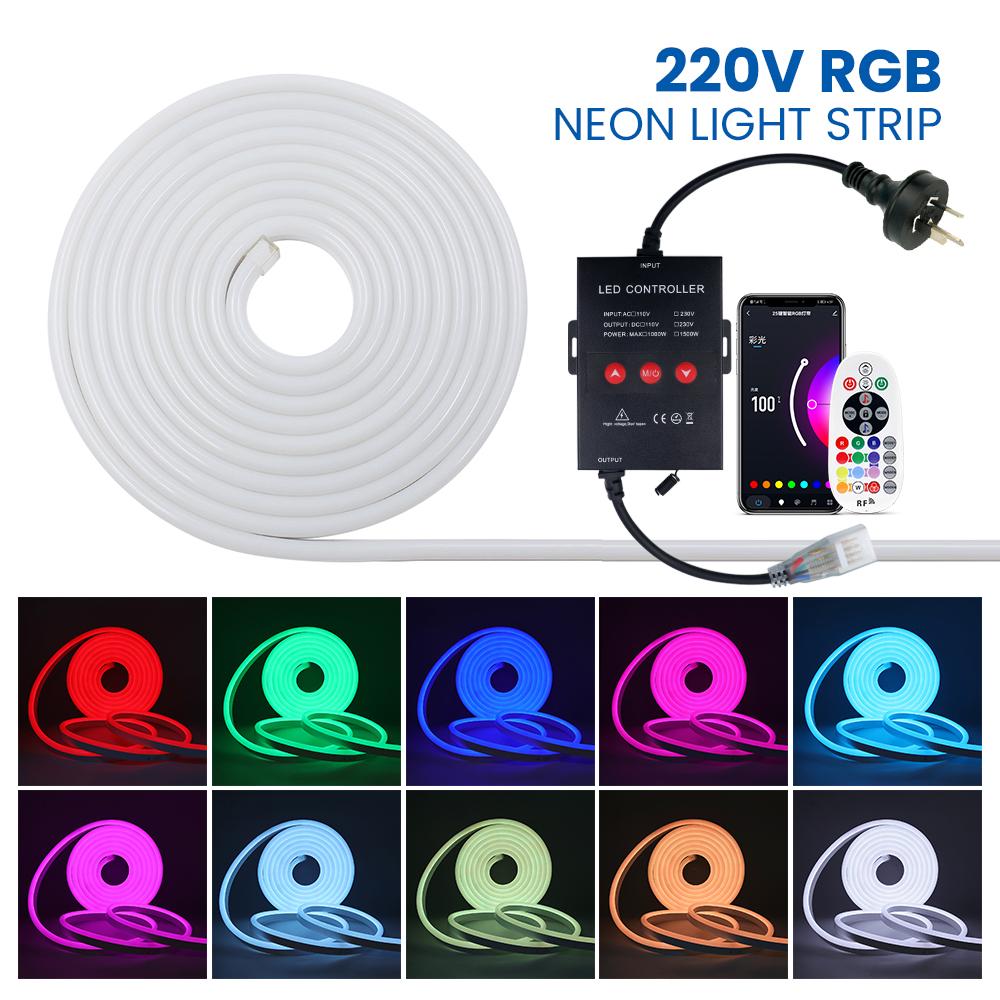 

110V 220V Tuya WIFI Alexa RGB Neon Light Waterproof 5050 Neon Sign Colorful Flexible Ribbion Rope LED Strip 1M 10M 50M 100M 1m