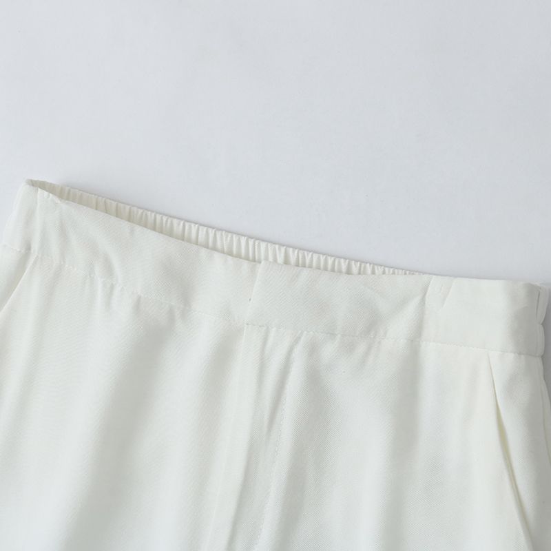 Wide Leg Mop Pants Spring & Fall New Arrival Foreign Trade Women's Clothing Plus Size Half Elastic High Waist Zipper Hasp Loose Pants 29215