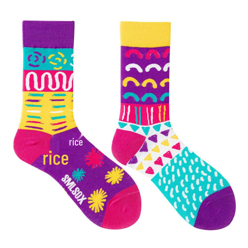 Calzini AB Asimmetrici Trendy Divertenti per Coppia Anatra Mandarina Colorati Calzini a Mezza Gamba SMLSOX