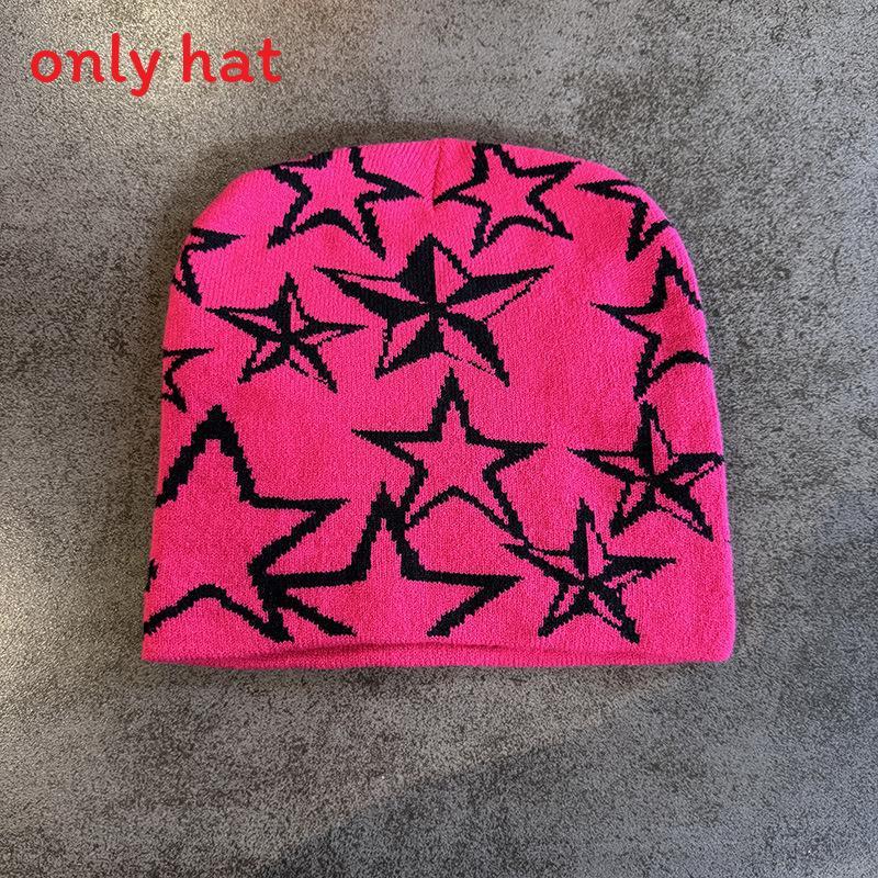 Star Pattern Fashion Women Casual Warm Knitted Hat For Autumn Winter And