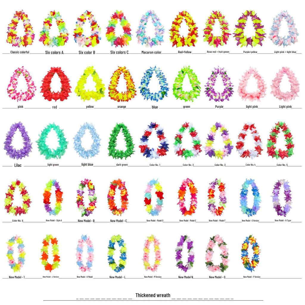 Hawaiian Luminous Flower Garland & Hula Skirt Set - Summer Costume Accessories for Annual Stage Events