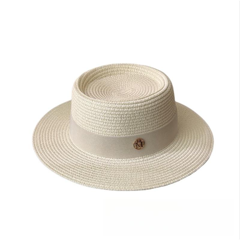 New Summer Straw Sun Hats for Women Ladies Fashion Flat Brim Ribbon Beach Hat Travel Dress Cap Chapeau Femme