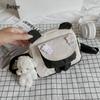 Fashion Women Canvas Shoulder Bag Cute Cartoon Casual Messenger Bag Korean Mini Student Bag Simple Casual Lady Crossbody Bags