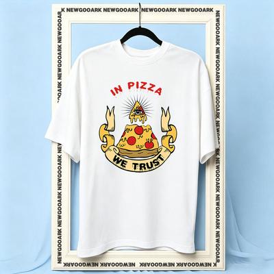 In Pizza We Trust Shirt Women Unisex Summer Cotton Graphic T Shirts Adult Streetwear Camisetas Shortsleev Breathable Oneck