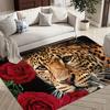 1Pcs Anti Fatigue Kitchen Rugs Vintage Country Leopard Rose Print Waterproof Non Slip Thick Cushioned Mat