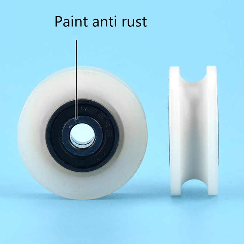 1Pcs 5*26.5*10Mm U-Shaped Bearing Roller Mute Elasticity Roller Pulley Double Bearing Plastic Sheave