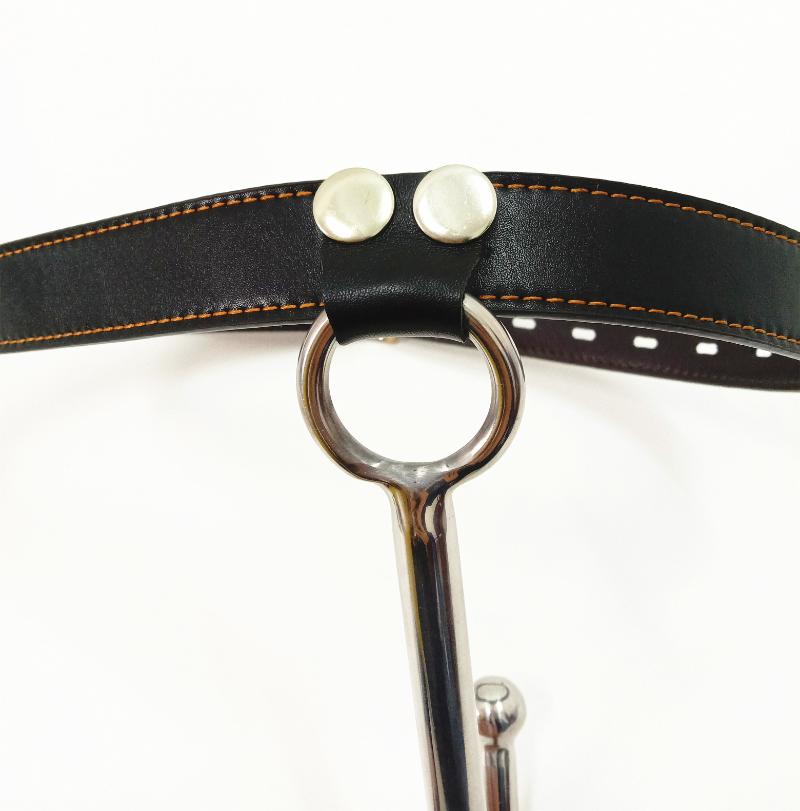Sexspielzeug Verstellbarer Keuschheitsgürtel aus Leder mit Analhaken aus Edelstahl in 4 Größen, BDSM-Bondage-Fesseln, Butt Plug, Sexspielzeug