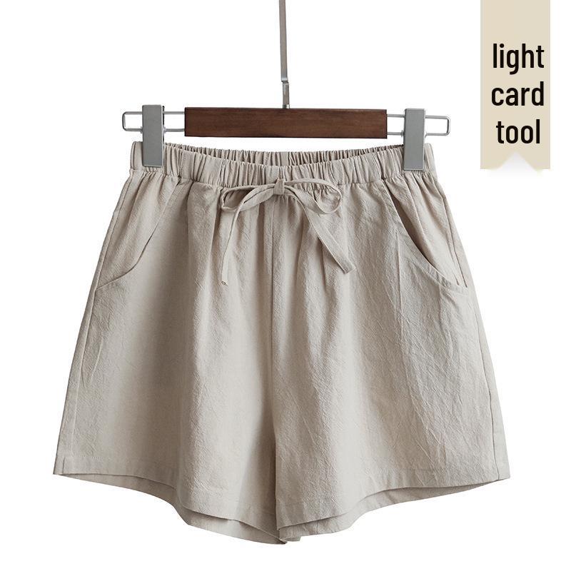 

Women s Loose Silk Cotton Crepe Wide-Leg Shorts - Large Size, Student Sports & Casual Wear, Japanese Korean Style XL хаки