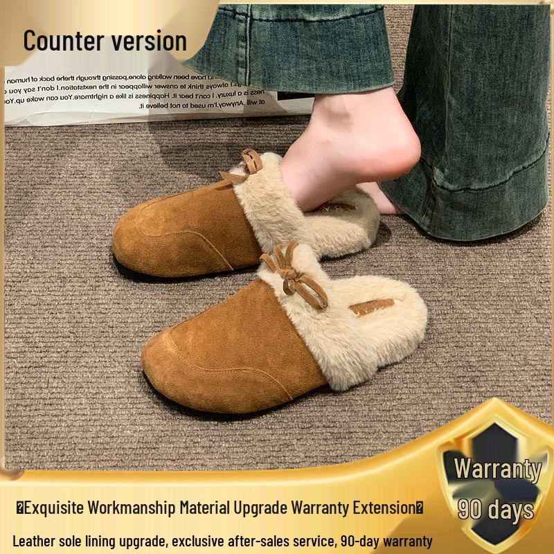 2025 Autumn/Winter Women's Fleece-Lined Birkenstock Toe Slippers – Warm, Furry, Versatile Outdoor Casual Footwear