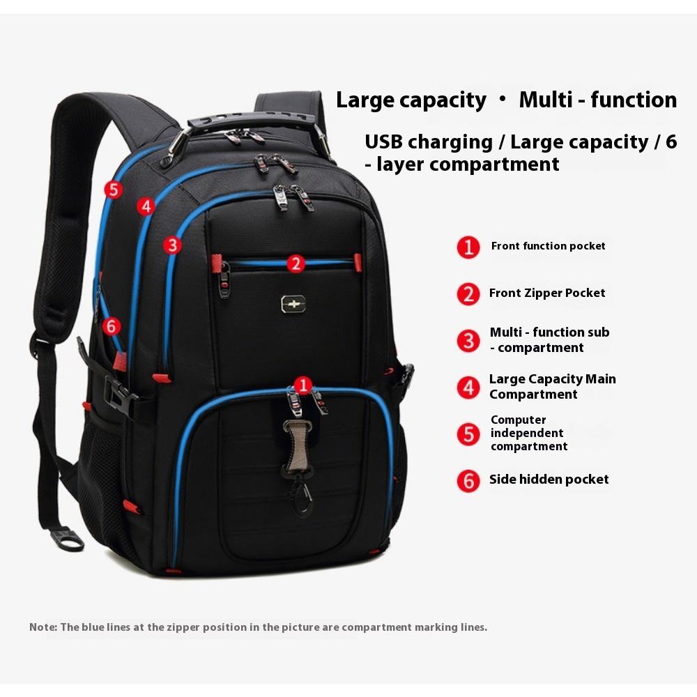 Multifunctional Business Backpack Waterproof Large Capacity Double Backpack Men's Leisure Travel Backpack Premium Sense