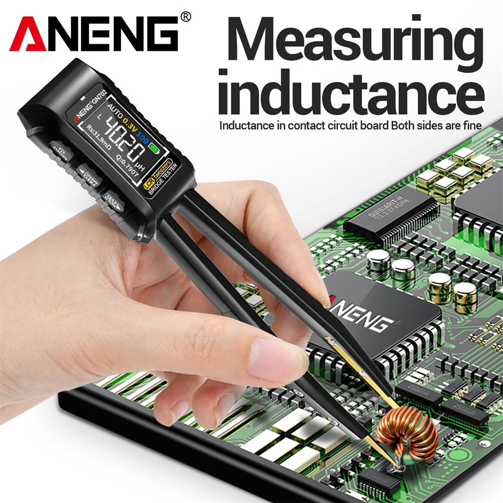 ANENG GN702 Rechargeable Tester Inductance Voltage Capacitors Measurabe Detection Tool Professional Smart Bridge Tweezer LCR SMD