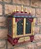 Hand-Painted Wooden Temple | Wall Mounted Pooja Home Mandir | Miniature Pooja Mandap | Rajasthani Art Shrine for Home Decor, Hindu Religion