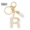 Lightweight Keychain Pendant, Letter A-Z Charm with Tassel, Alphabet Car Decoration Initial Metal Keyring for Handbag Backpack Bag Pendant Accessory