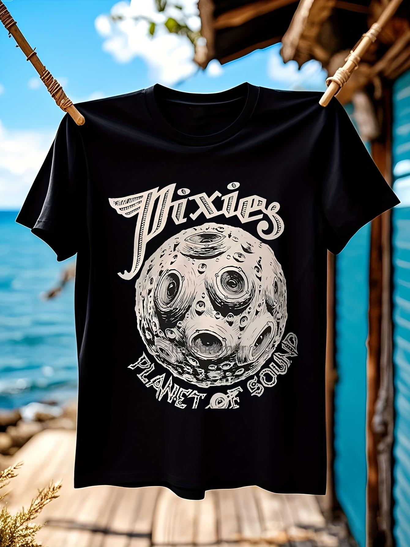Pixies Planet Of Sound T-shirt - Black Francis 100% Cotton Regular Fit Crew Neck Tee with Unique Graphic Print XXXL