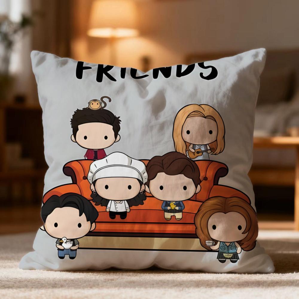 Fashion FFriendses Cushion Cover Soft Washable Pillow Case Multi-Scene for Couch Bed Travel Office Use