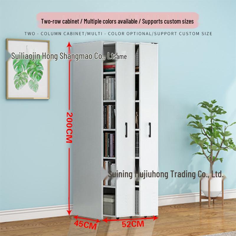 Mobile Dustproof Bookshelf: Sliding, Wheel-Equipped, Drawer-Type Storage Cabinet