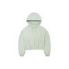 MLB Letter Pattern Short Hooded Casual Long Sleeve Jacket Women Jackets Light-Green 3FWJB0121-43KAL