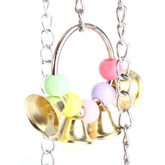 Suspension Climbing Swing Bird Parrot Squirrel Bite Beads Bell Toy Cage Decor
