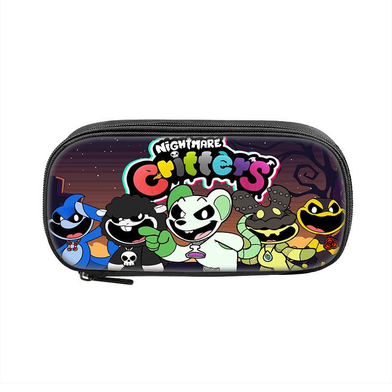 Nightmare Critters Pencil Case Nylon Storage Bag For Students And Kids