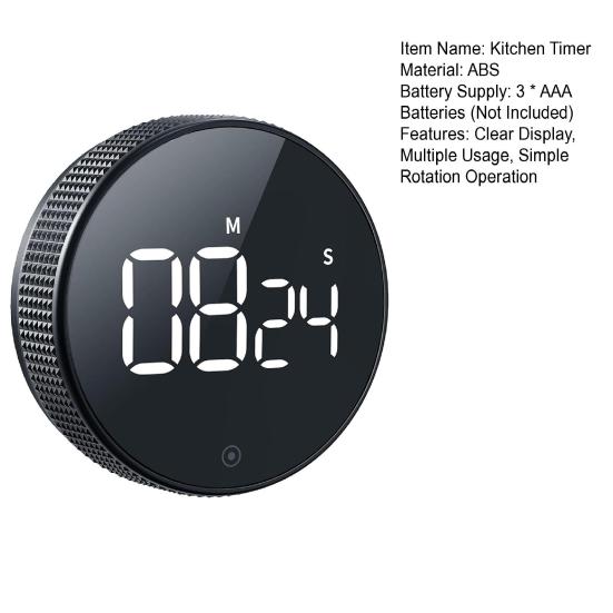 LED Kuchyňský Časovač Magnetický Odpočítávací Časovač pro Vaření Pečení Nastavitelný Úhel Otočné Ovládání Hlasitý Alarm Časovač pro Sledování Cvičení