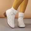 Sommer Damen Mode Durchbrochene Weiche Sohle Mittelhoher Absatz Stiefeletten, Retro Atmungsaktiv Bequem Schuhe