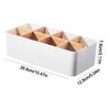 Desktop Storage Box Compartment Bamboo Toothbrush Razor Makeup Brush Holder Bedroom Desk Organizer Storage Basket Holder