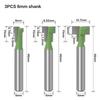 1/3 pz 1/4 pollice 6 mm gambo T slot router bit bullone esagonale foro chiave foro chiave lavorazione del legno fresa fresa finale