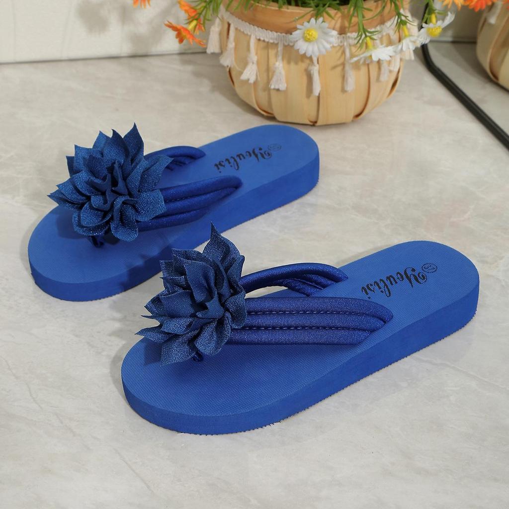 Women's Plus Size Flower Thong Flip-Flops - Unisex Summer Couple's Flat Sandals