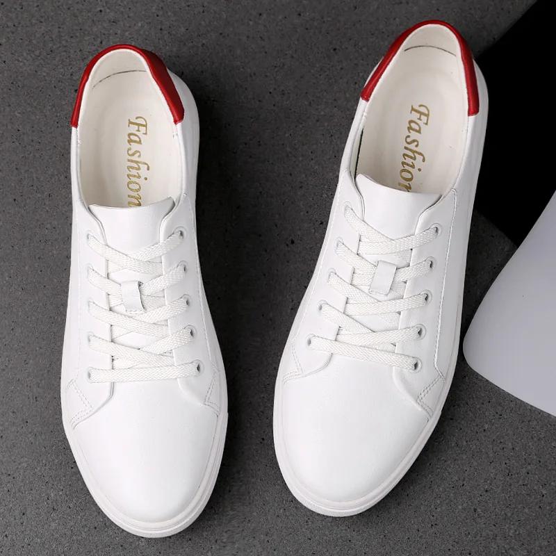 Høy Kvalitet Ekte Skinn Herresko Luksus Sneakers Menn Mannlige Flats Mote Merke Design Fottøy Fritidssko for Menn