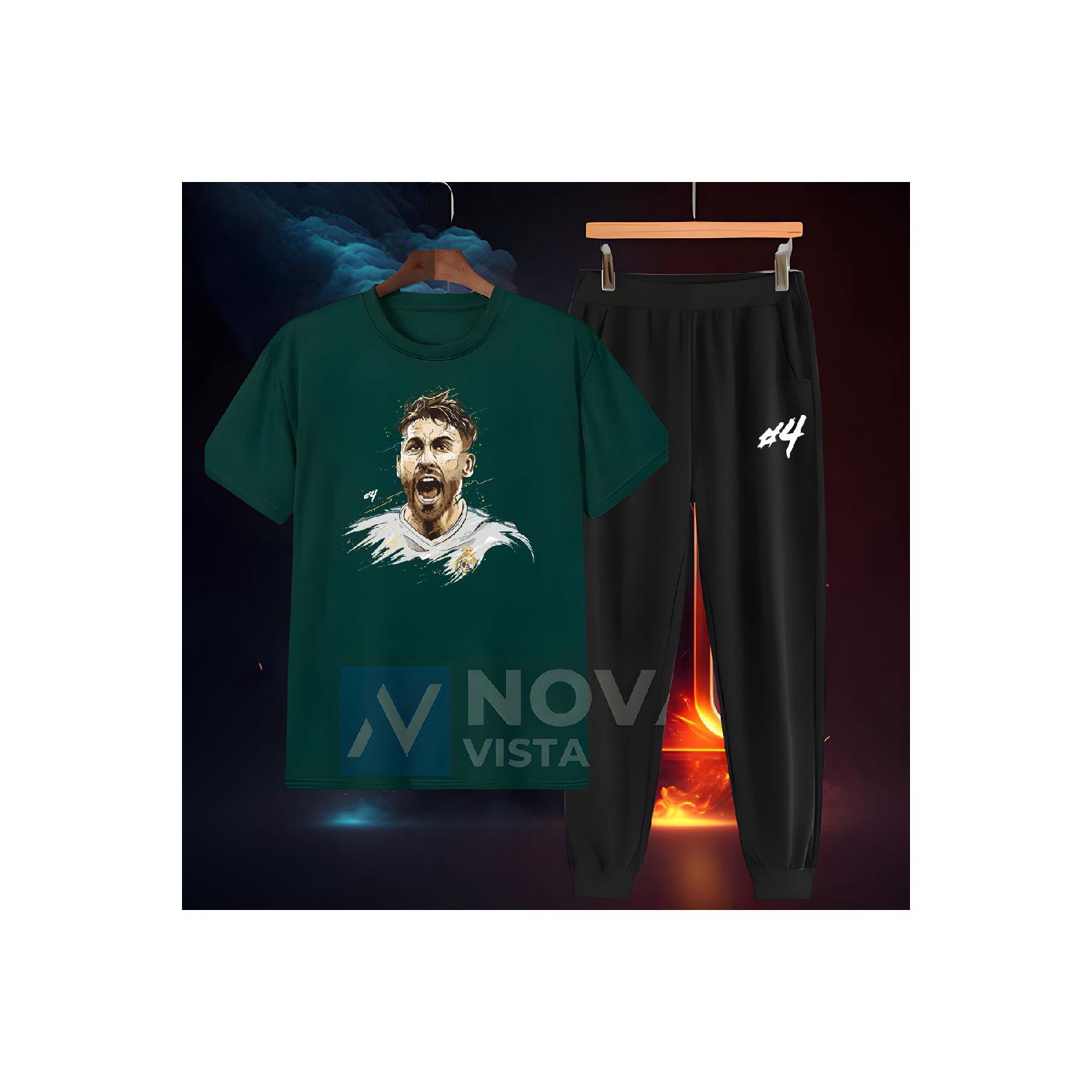 

Sergio Ramos Jersey Photo Printed Unisex Regular Fit T-shirt T-shirt Tracksuit Set S синий