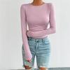 New Daily Fitness Commuting Sexy Slim Fit Y2k Base Shirt Women'S Casual Loose Long Sleeved T-Shirt Top