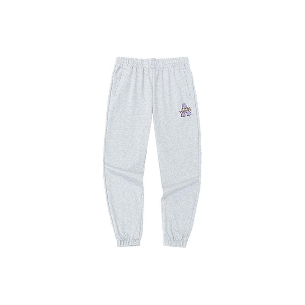 Anta Sports Thickened Fleece Cuffed Warm Casual Pants Women Bottoms Gray 162248302N-3