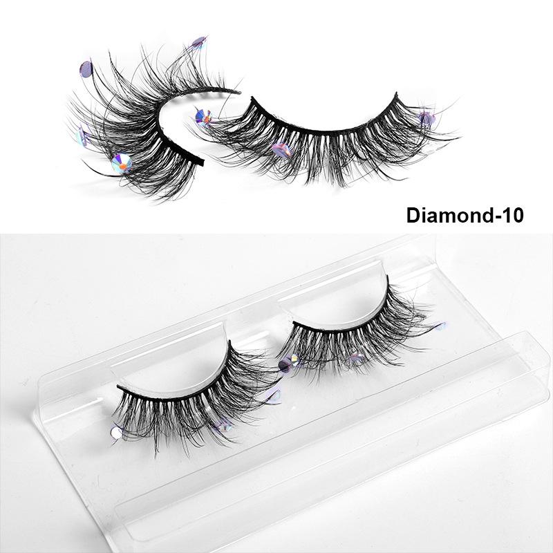 Europe And The United States With Diamond False Eyelashes 3d Three -Dimensional Natural Thick Grafted Eyelashes