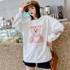 Thai Trendy Brand Autumn Cartoon Beaded Sweater Women's Medium and Long Korean Version of Foreign Style Long-sleeved Versatile Top Cross-border