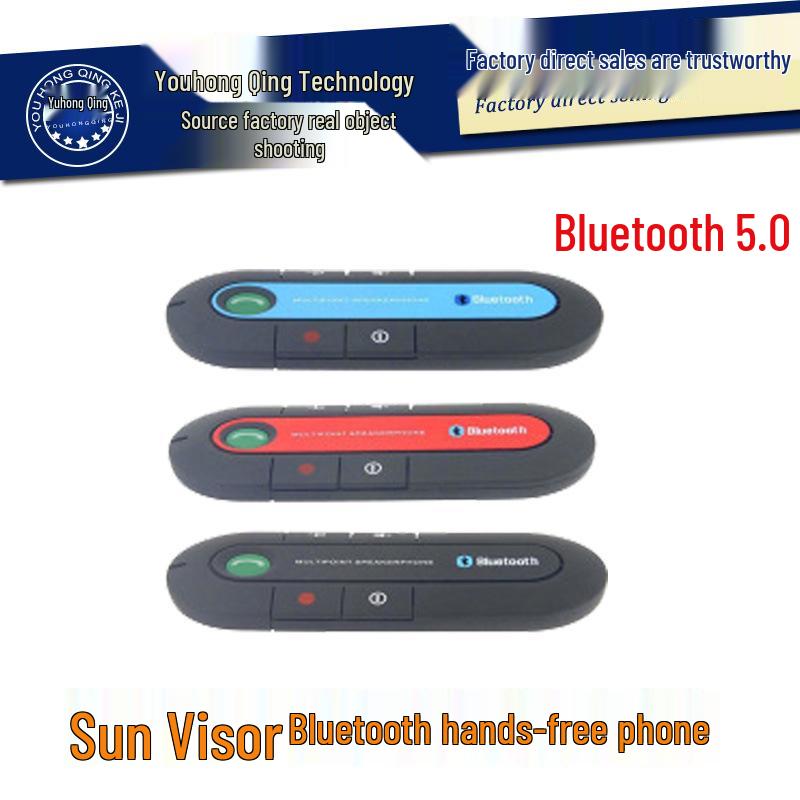 

Bluetooth 5.0 Car Hands-Free Phone with Sun Visor and Music Playback Black