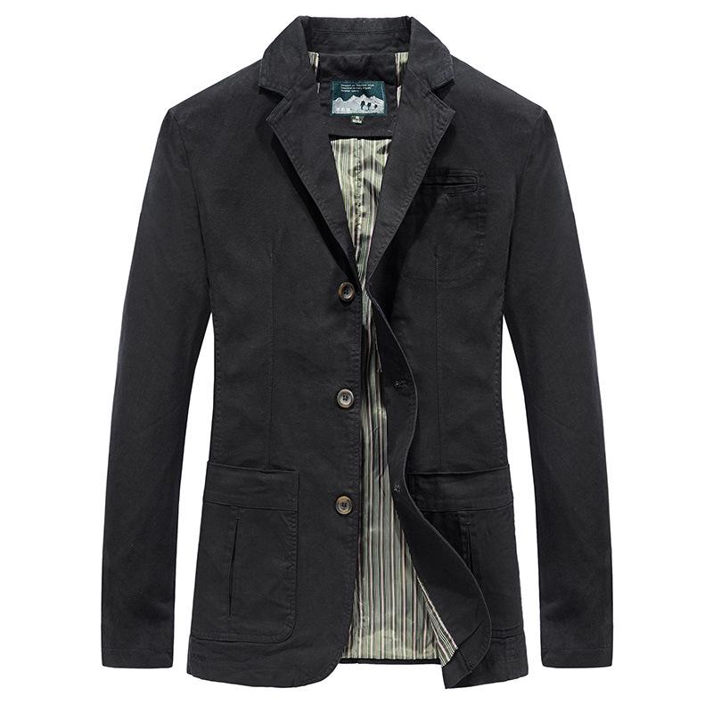 Plus Size Men's Korean Casual Cotton Blazer Jacket for Spring & Autumn (Style 817)