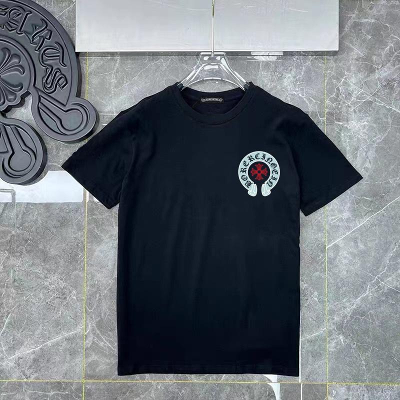 D39 CHROME HEARTS 2026 Summer New High Quality Cotton Round Neck Loose Large Size Men's and Women's T-shirt Couple T-shirt