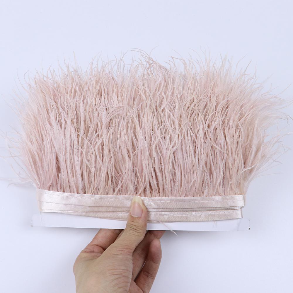 Feather1Meter Fluffy Ostrich Feathers Trim 6-8CM for Diy Craft Sewing Fringe Ribbon Dress Wedding Party Stage Clothing Plume Decoration