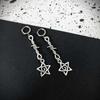 Personality Punk Sliver Color Thorny Spiral Five-pointed Star Pendant Hoop Earrings for Women Men Gothic Y2K Jewelry Accessories