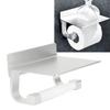 Space Aluminum Wall‑Mounted Roll Paper Rack Toilet Paper Holder with Phone Storage Shelf