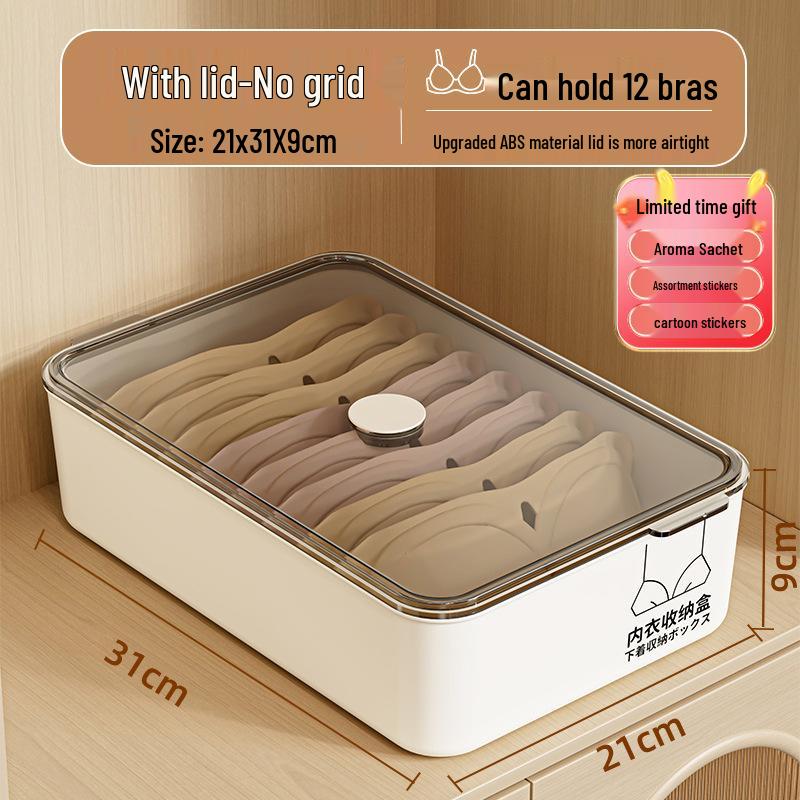 Three-in-One Dorm Underwear Organizer: Compartmented Box for Panties and Socks