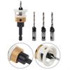 Set Of 4 Adjustable Countersink Drill Bits With Depth Stop For Woodwork