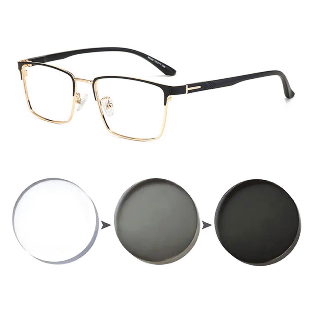 Photochromic Glasses for Men Women Myopia Eyewear Students Lightweight Adjustable 0 to -6 Diopter
