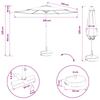 Garden Umbrella with Base 300 x 300 cm Polyester Rectangular Cream
