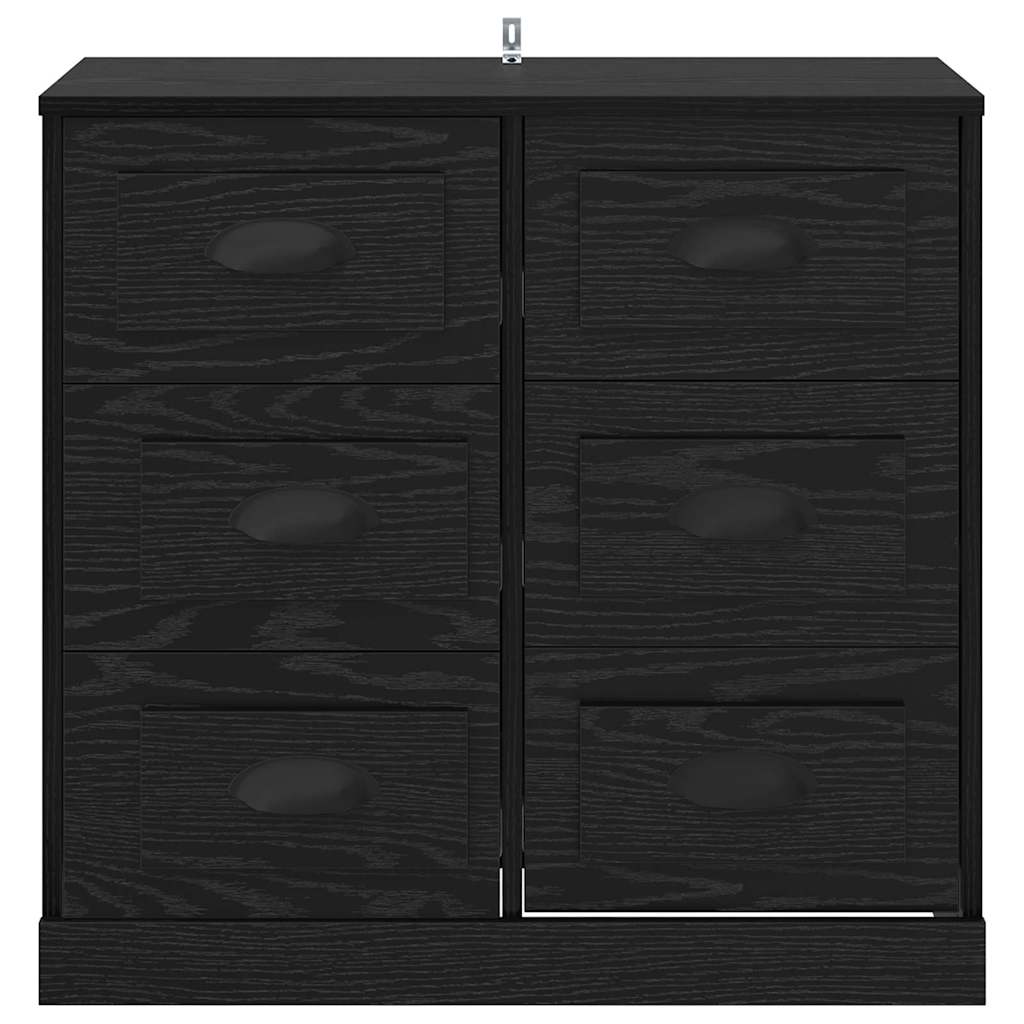 Sideboard In Black Oak Look 70 X 35.5 X 67.5 Cm