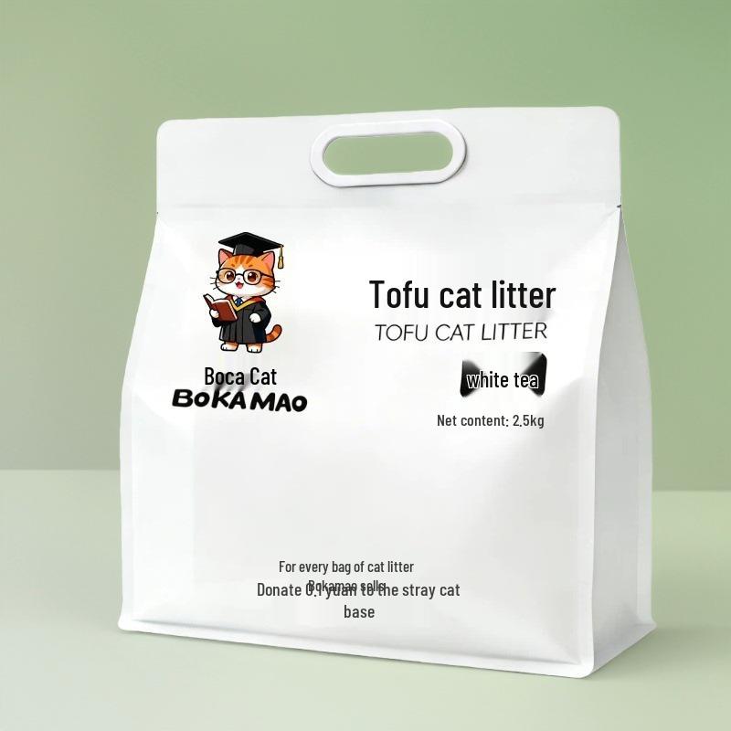 Boca Cat Deodorizing Tofu & Bentonite Litter - Cherry Blossom/White Tea Scent, 2.5kg, Dust-Free